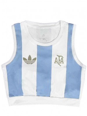 Argentina gilet de yoga à domicile pour femmes maillot de football premier uniforme féminin vêtements de sport pour dames haut court de football pour filles chemise 2025